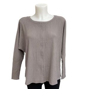 HEATHER by BORDEAUX McKinley Longsleeve Ribbed Box Top in stone size‎ XS NEW